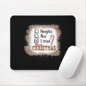 Nice Naughty I Tried Leopard Funny Christmas List Mousepad (Mit Mouse)