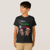Nice Naughty I Tried List Gingerbread Christmas T-Shirt (Vorne ganz)