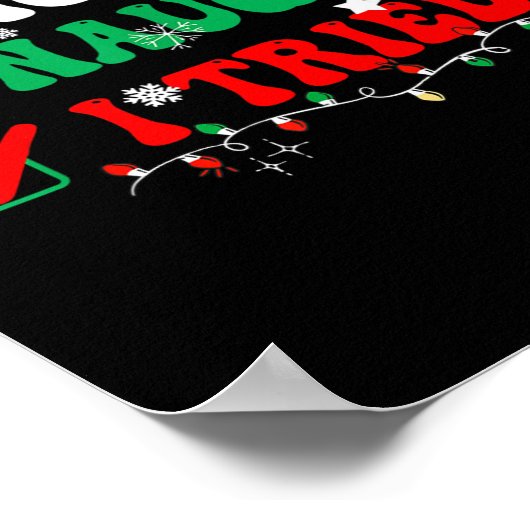 Nice Naughty I Tried Matching Christmas Funny Fami Poster (Ecke)