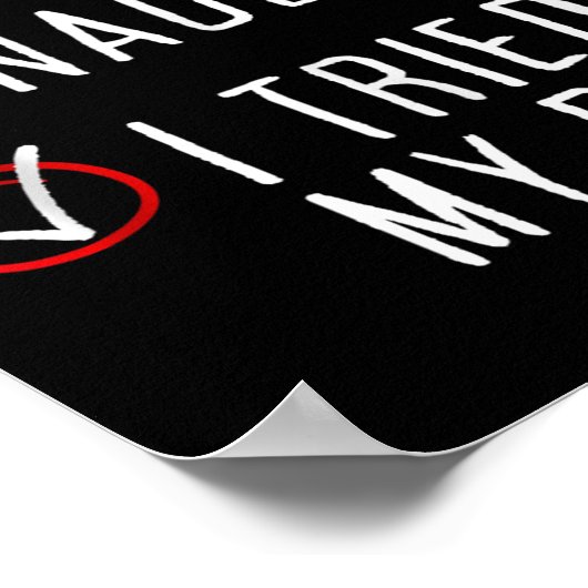 Nice Naughty I Tried My Christmas List Xmas Santa Poster (Ecke)