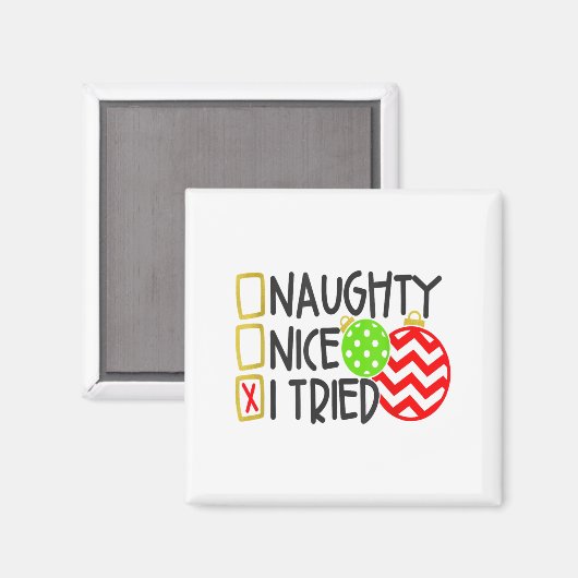 Nice Naughty I Tried Ornaments Novelty _1 Magnet (Vorderseite/Rückseite)