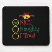 Nice Naughty I Tried Retro Christmas List Men Wome Mousepad (Vorne)