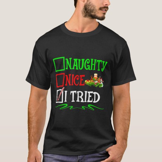 Nice Naughty I Tried Santa Christmas List Tank Top (Vorderseite)