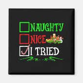 Nice Naughty I Tried Santa Christmas List Tank Top Magnet (Vorne)