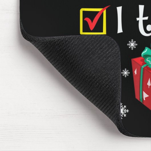 Nice Naughty I Tried Santa's Funny Christmas Naugh Mousepad (Ecke)