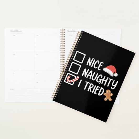 Nice Naughty I Tried Santa's Naughty List Funny Planer (Anzeige)
