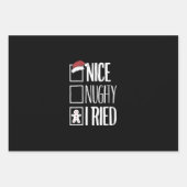 Nice Naughty I Tried Santa's Naughty List Xmas Geschenkpapier Set (Vorderseite)