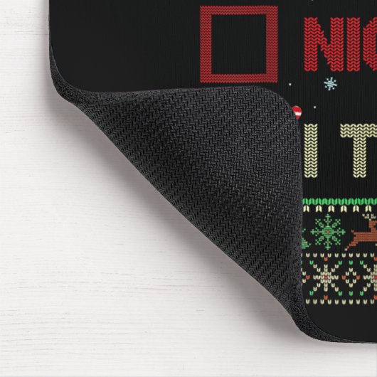 Nice Naughty I Tried Ugly Sweater Red Plaid Christ Mousepad (Ecke)