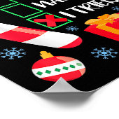 Nice Naughty I Tried Xmas Funny Christmas Family P Poster (Ecke)