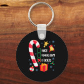 Nice Naughty I Tried Xmas Funny Christmas Family P Schlüsselanhänger (Vorderseite)