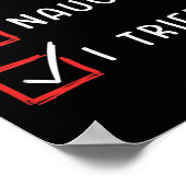 Nice Naughty I Tried Xmas Santa Claus Christmas Li Poster (Ecke)