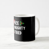 Nice Naughty I Triest Santa Weihnachtsliste Urlaub Kaffeetasse (VorderseiteRechts)