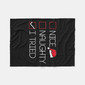 Nice Naughty I Triest Weihnachten Pajama Funny Spa Fleecedecke (Vorderseite (Horizontal))