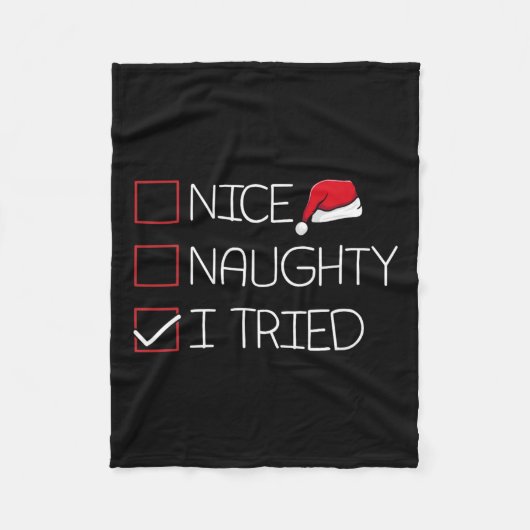 Nice Naughty I Triest Weihnachten Pajama Funny Spa Fleecedecke (Vorderseite)