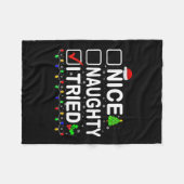 Nice Naughty I Triest Weihnachtslicht Weihnachtsma Fleecedecke (Vorderseite (Horizontal))