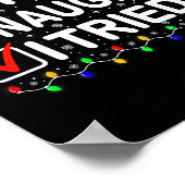 Nice Naughty I Triest Weihnachtslicht Weihnachtsma Poster (Ecke)