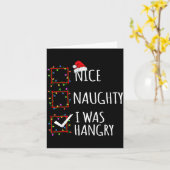 Nice Naughty I Was Hangry Christmas List Santa Cla Karte (Gelbe Blume)