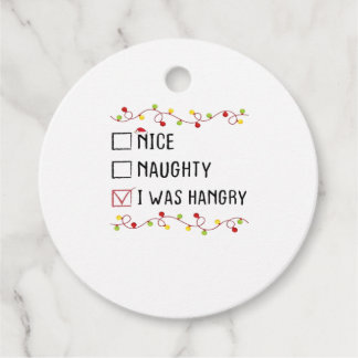 Nice Naughty I Was Hangry List Christmas Geschenkanhänger