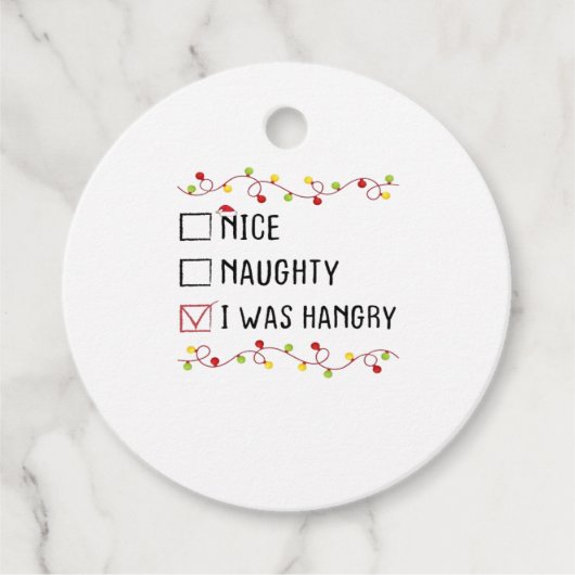Nice Naughty I Was Hangry List Christmas Geschenkanhänger (Vorderseite)