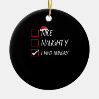 Nice Naughty I Was Hangry Qatari Christmas Heritag Keramik Ornament