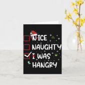 Nice Naughty I Was Hungry Christmas Funny Christma Karte (Gelbe Blume)