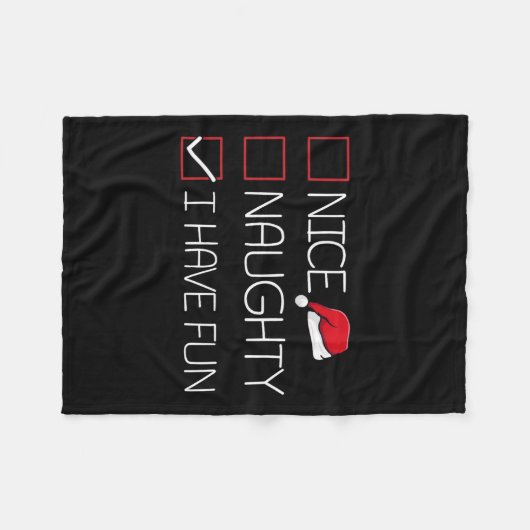 Nice Naughty Ich habe Spaß Weihnachten Pajama Funn Fleecedecke (Vorderseite (Horizontal))