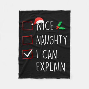 Nice Naughty ich kann Weihnachten Familie Matchi e Fleecedecke