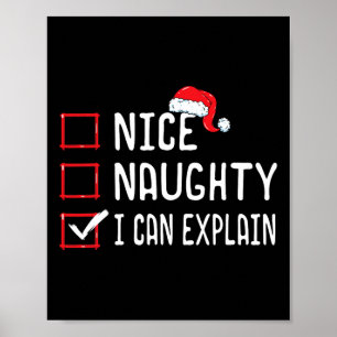 Nice Naughty ich kann Weihnachten Liste 1 erklären Poster