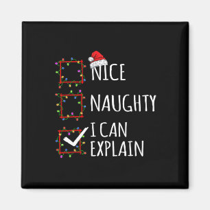 Nice Naughty ich kann Weihnachtsliste Santa Cl erk Magnet