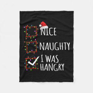 Nice Naughty ich war hangere Weihnachtsliste Santa Fleecedecke