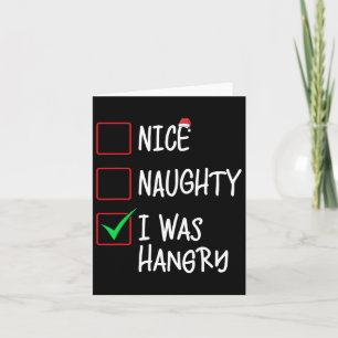 Nice Naughty ich war hangere Weihnachtsliste Santa Karte