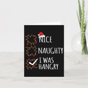 Nice Naughty ich war hangere Weihnachtsliste Santa Karte