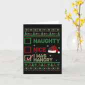 Nice Naughty Ich war hanghaft Ugly Sweater Christm Karte (Gelbe Blume)