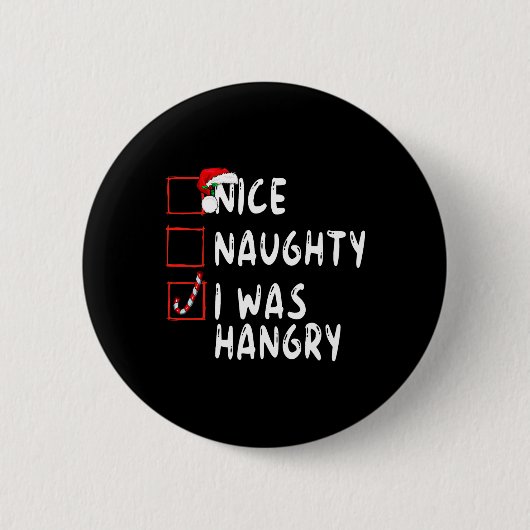 Nice Naughty Ich war hellseherisch Weihnachten Wei Button (Vorderseite)