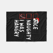 Nice Naughty Ich war hellseherisch Weihnachten Wei Fleecedecke (Vorderseite (Horizontal))