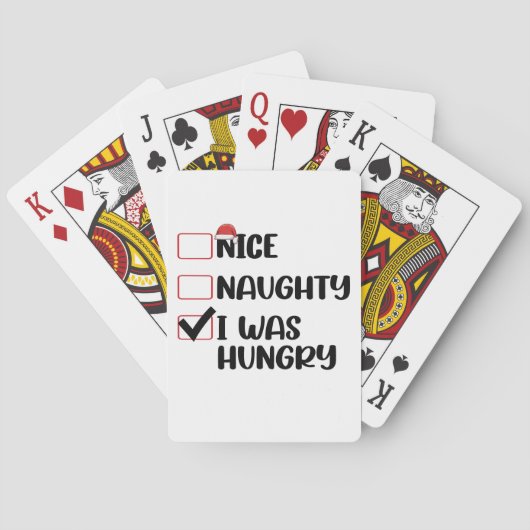 Nice Naughty Ich war Hunger Weihnachtsliste Spielkarten (Rückseite)