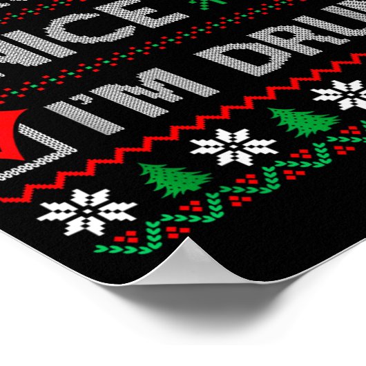 Nice Naughty I'm Drunk Checklist Ugly Christmas Sw Poster (Ecke)