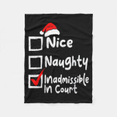 Nice Naughty Inadmissible In Court Funny Christmas Fleecedecke (Vorderseite)