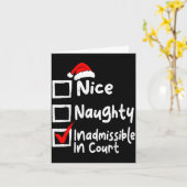 Nice Naughty Inadmissible In Court Funny Christmas Karte (Gelbe Blume)