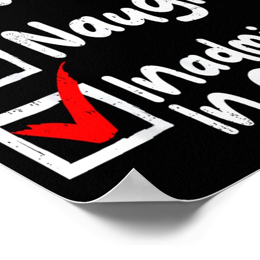 Nice Naughty Inadmissible In Court Funny Christmas Poster (Ecke)