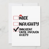 Nice Naughty Innocent bis Proven Guilty Christma Einladung (Vorderseite)