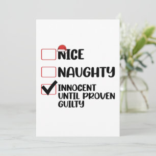 Nice Naughty Innocent bis Proven Guilty Christma Einladung