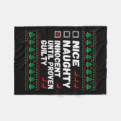 Nice Naughty Innocent bis Proven Guilty Christma Fleecedecke (Vorderseite (Horizontal))