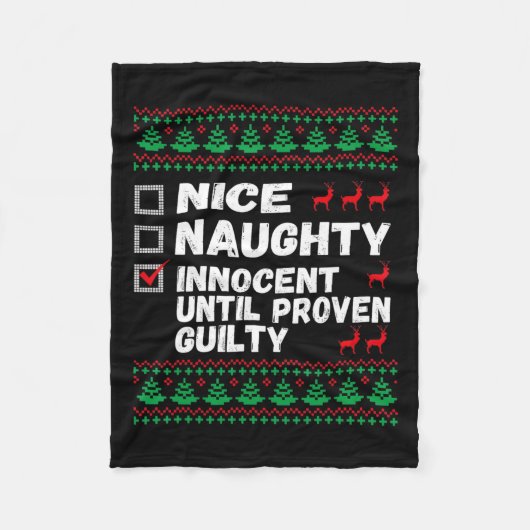 Nice Naughty Innocent bis Proven Guilty Christma Fleecedecke (Vorderseite)
