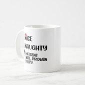 Nice Naughty Innocent bis Proven Guilty Christma Kaffeetasse (Vorderseite Links)