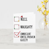 Nice Naughty Innocent bis Proven Guilty Christma Karte (Gelbe Blume)