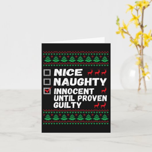 Nice Naughty Innocent bis Proven Guilty Christma Karte (Gelbe Blume)