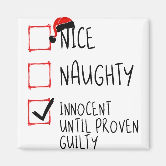 Nice Naughty Innocent bis Proven Guilty Christma Magnet (Vorne)