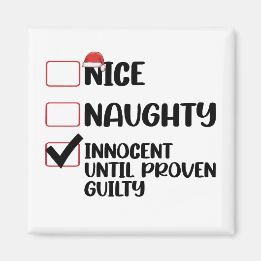 Nice Naughty Innocent bis Proven Guilty Christma Magnet (Vorne)