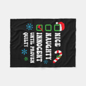 Nice Naughty Innocent bis Proven Guilty Funny Ch Fleecedecke (Vorderseite (Horizontal))